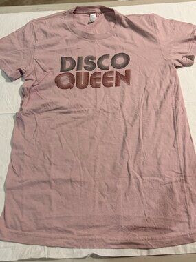 DISCO QUEEN Pink T-shirt - Women's SIZE XL - American Apparel